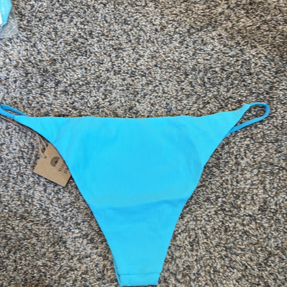 Toast Swim X Free People Signature Stitch Bottom turquoise sea rib XL NWT - Picture 5 of 5